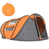 4 Person Pop-up Camping Tent Family Tent with Ground Sheet, 4 Windows and Portable Carry Bag for Beach Outdoor Trip, Orange