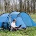 2 Room Tent with Vestibule, Weather-Resistant Camping Tent with Air Vents for Fishing Hiking, Sky Blue