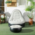 Inflatable Tub Chair and Footstool, Grey