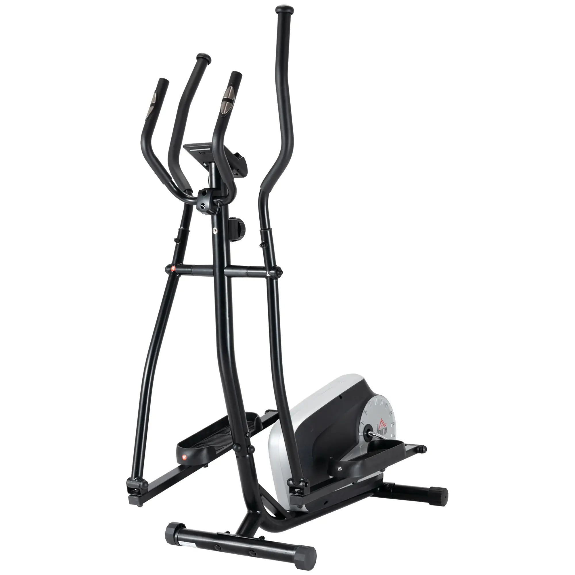 Elliptical Cross Trainer, Home Cardio Workout Machine with Eight Level Magnetic Resistance, LCD Monitor, Heart Rate Sensor, Two Wheels