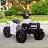 6V Kids Electric Ride on Car, ATV Toy, Quad Bike with Headlights, Horn, for Toddlers 18-36 Months White