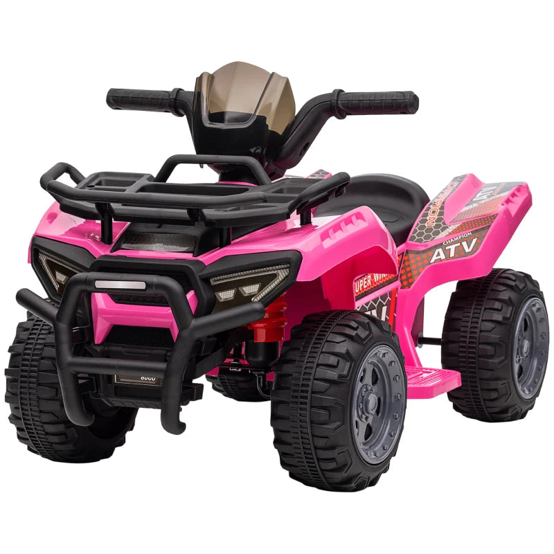 6V Kids Electric Ride on Car Toddlers Quad Bike All Terrain Vehicle Toy With Music for 18-36 months Pink