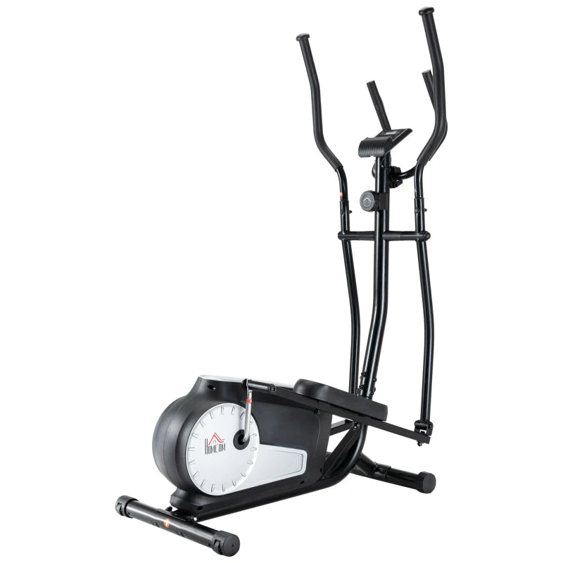 Elliptical Cross Trainer, Home Cardio Workout Machine with Eight Level Magnetic Resistance, LCD Monitor, Heart Rate Sensor, Two Wheels