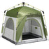 Instant Pop Up Camping Tent, 4 Man Dome Tent with 4 Doors, Sewn-in Groundsheet, Carry Bag and Top Hook for Fishing Hiking Festival, Green