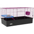 Chinchillas Small Rabbit Guinea Pig Small Animal Cage, Pet Playhouse, with Platform, Ramp, 99 x 52 x 53cm, Black