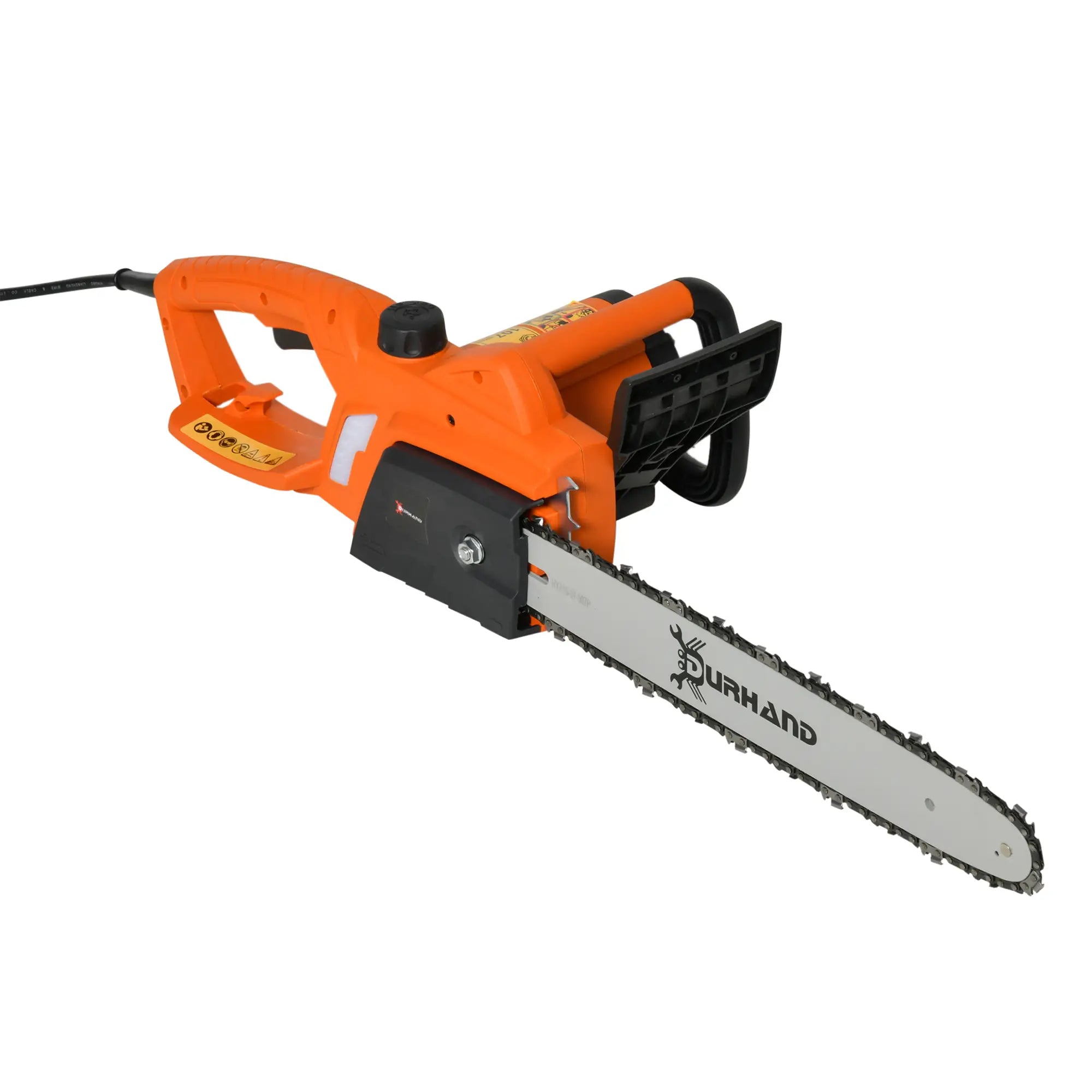 Aluminium Electric Chainsaw with Double Brake Protection and Blade Cover, 2000 W, 40 cm, for Wood, Trees and Branches, Orange