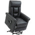 Power Lift Chair Armchair for the Elderly, PU Leather Recliner Chair with Extended Footrest, Remote Control and Side Pocket, Black
