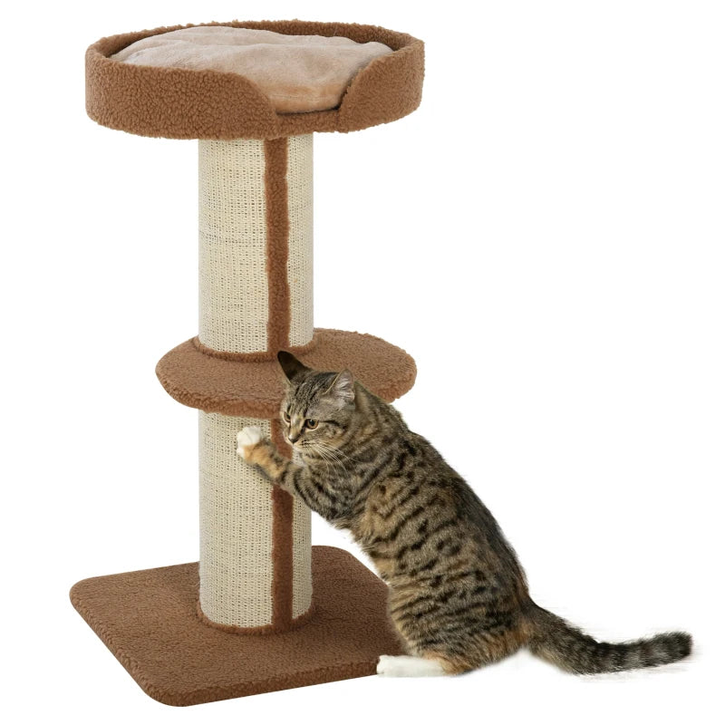 91cm Cat Tower Scratching Posts Cat Tree for Indoor Cats Kitten Activity Centre Brown