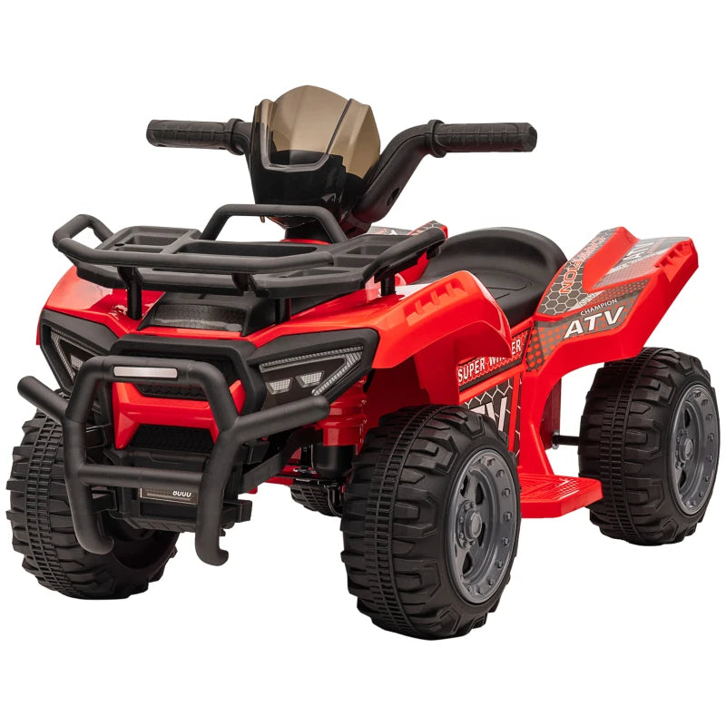 6V Kids Electric Ride on Car Toddlers Quad Bike All Terrain Vehicle Toy With Music for 18-36 months Red