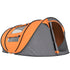 4 Person Pop-up Camping Tent Family Tent with Ground Sheet, 4 Windows and Portable Carry Bag for Beach Outdoor Trip, Orange