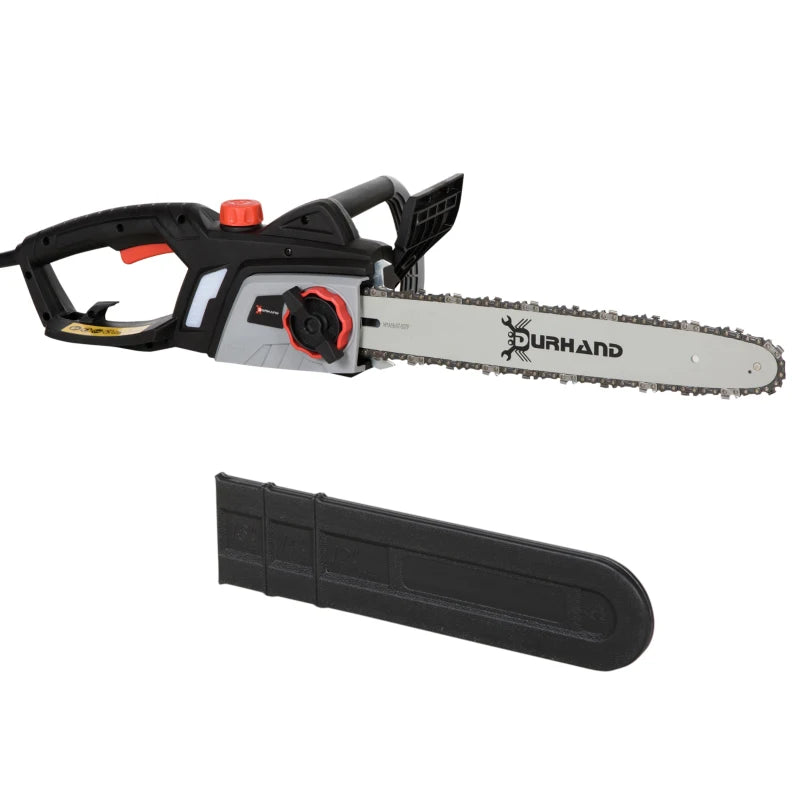 1600W Electric Chainsaw with Double Brake, Tool-Free Chain Tensioning and 16inch Guide Bar and Chain, Power Saw to Cut Wood, Auto Chain Lubrication