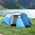 2-3 Man Tunnel Tent with Vestibule, Weather-Resistant Camping Tent with Air Vents for Fishing Hiking, Light Blue & Grey