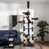 Floor-to-Ceiling Cat Tree for Indoor Cats, 240-260cm Adjustable Cat Tree - White Bargain Clearance Centre