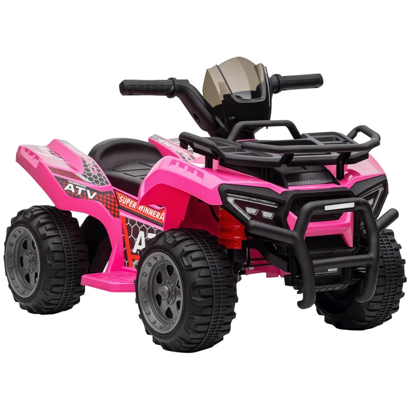 6V Kids Electric Ride on Car Toddlers Quad Bike All Terrain Vehicle Toy With Music for 18-36 months Pink