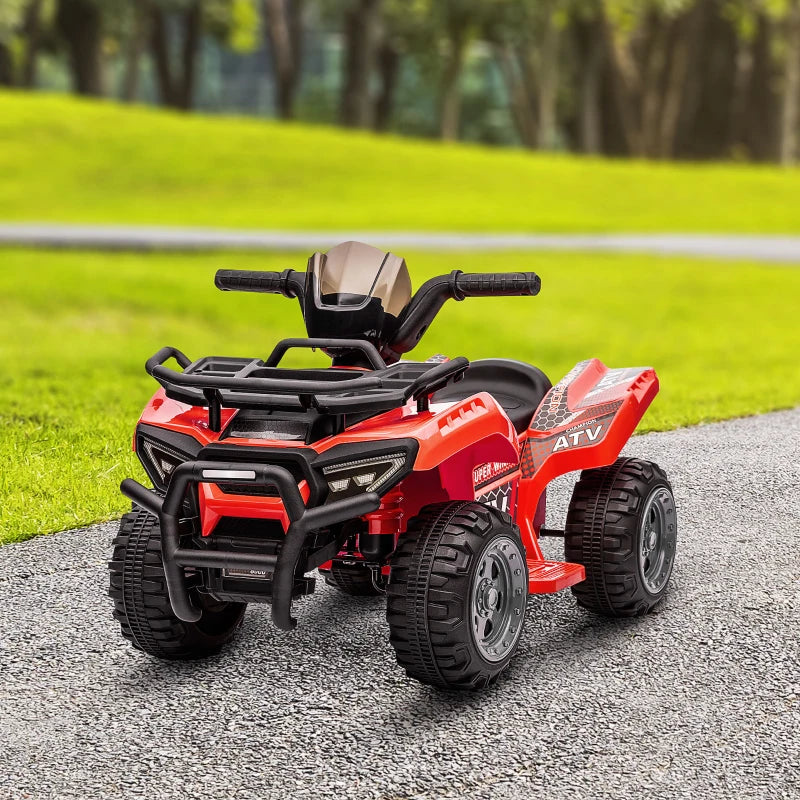 6V Kids Electric Ride on Car Toddlers Quad Bike All Terrain Vehicle Toy With Music for 18-36 months Red