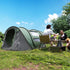 4 Person Pop-up Camping Tent Family Tent with Ground Sheet, 4 Windows and Portable Carry Bag for Beach Outdoor Trip, Dark Green