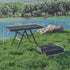 3 ft Folding Camping Table w/ Adjustable Heights, Portable Lightweight Outdoor Folding Picnic Table with Metal Mesh Desktop & Aluminium Legs for Picnic, Garden, Party, Black
