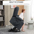 Oversized Riser and Recliner Chairs for the Elderly, Fabric Upholstered Lift Chair for Living Room with Remote Control, Side Pockets, Cup Holder,