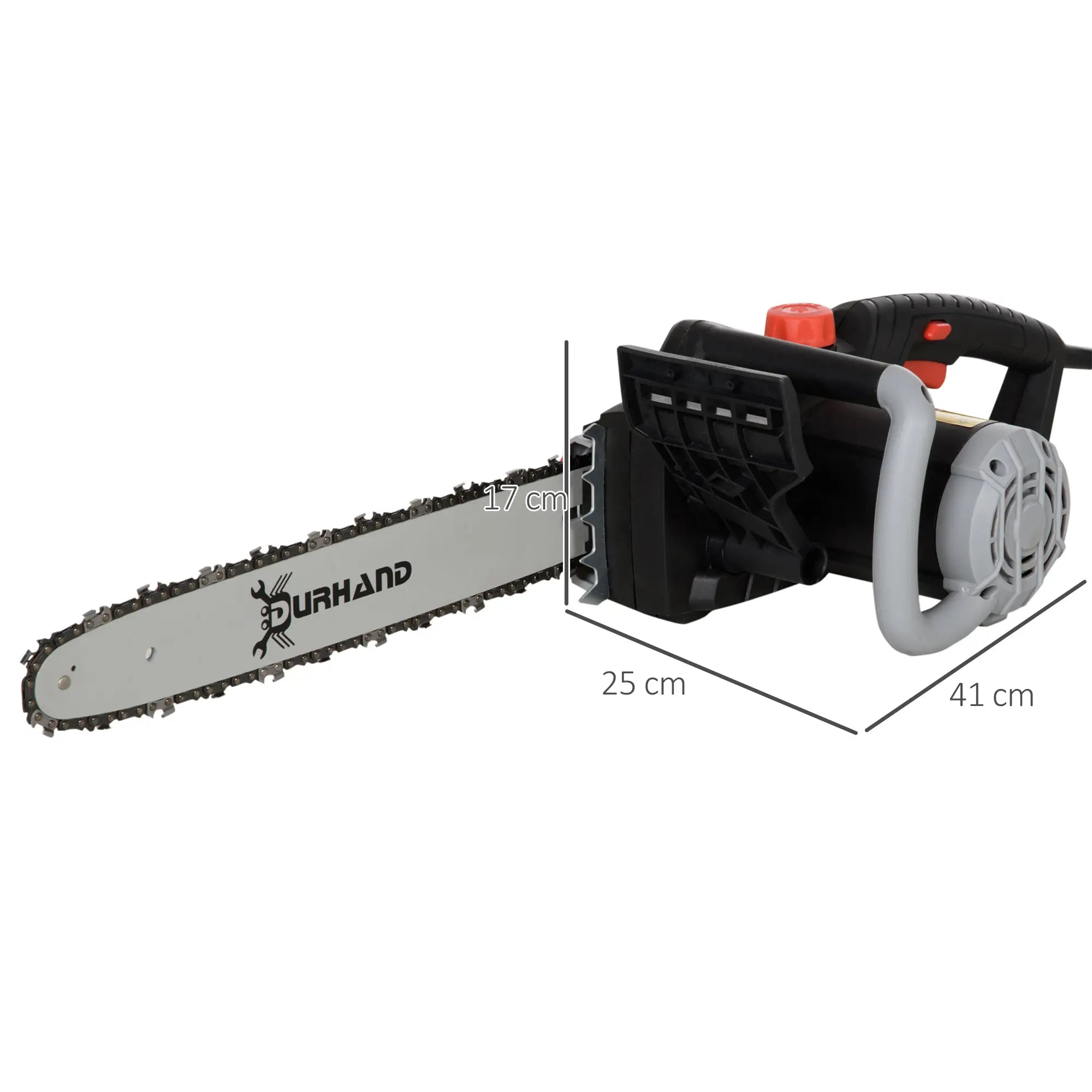 1600W Electric Chainsaw with Double Brake, Tool-Free Chain Tensioning and 16inch Guide Bar and Chain, Power Saw to Cut Wood, Auto Chain Lubrication