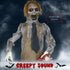 5.5ft Life Size Halloween Animatronic Standing Chainsaw Killer, with Light Up Eyes, Sound Activated Moving Body, Scary Halloween Decorations, Battery Operated, Indoor Party Props