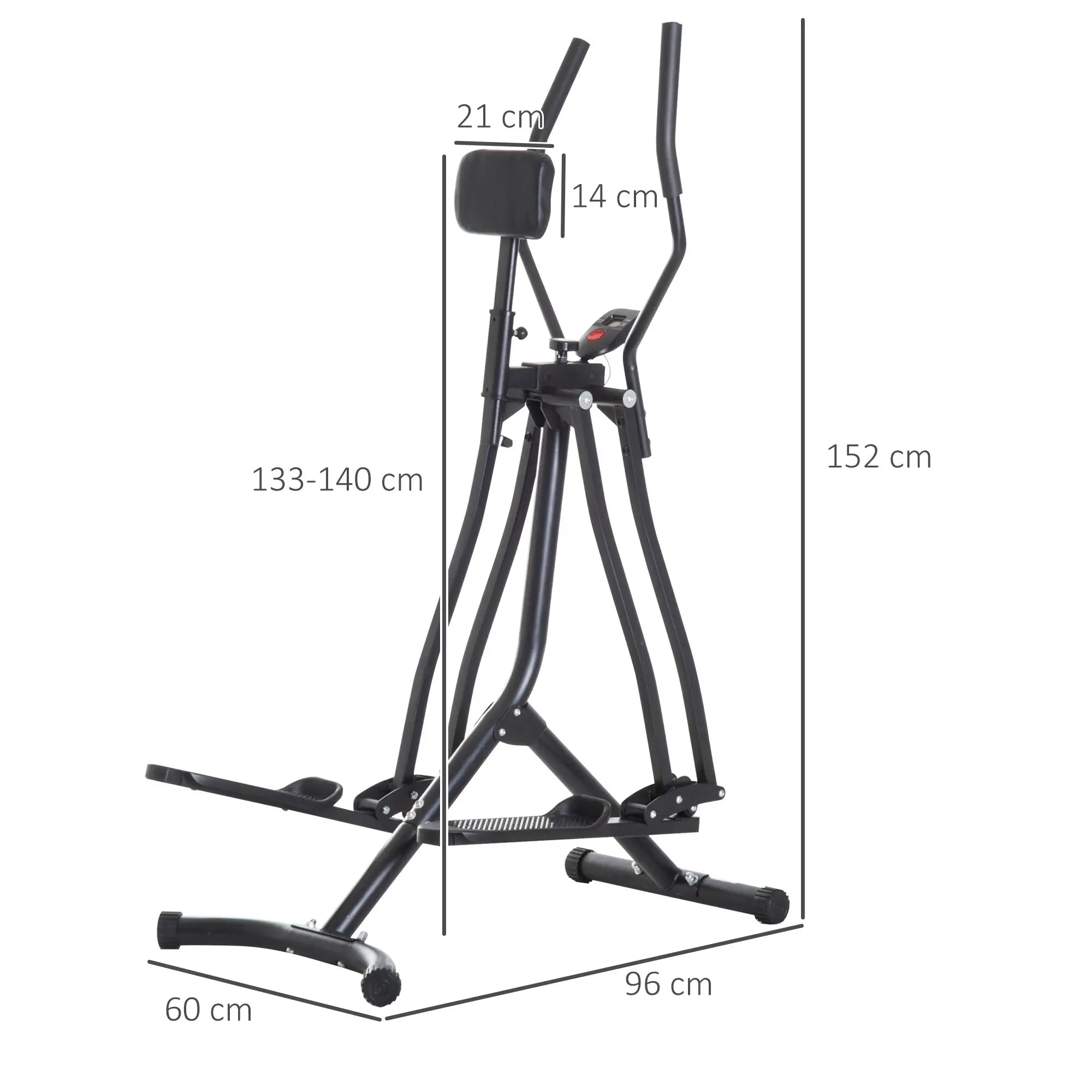 Air Walker Glider, Cross Trainer Fitness Machine, with LCD, for Home Gym, Black