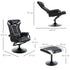 Reclining Chair and Stool Set, Recliner Chair with Headrest, Gaming Chair with Lumbar Support, Pedestal Base for Home Office, Grey Bargain Clearance Centre