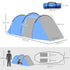 2 Room Tent with Vestibule, Weather-Resistant Camping Tent with Air Vents for Fishing Hiking, Sky Blue