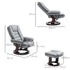 Recliner Chair With footstool, Recliner Armchair up to 130kg Weight Capacity, 135° Reclining Swivel Sofa Chair, PU Leather Ergonomic Couch Bed with Swivel Wood Base for Living Room, Grey