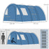 5-6 Man Camping Tent with 2 Room, Floor and Carry Bag - Blue