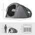 4 Person Pop-up Camping Tent Family Tent with Ground Sheet, 4 Windows and Portable Carry Bag for Beach Outdoor Trip, Dark Green