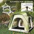 Instant Pop Up Camping Tent, 4 Man Dome Tent with 4 Doors, Sewn-in Groundsheet, Carry Bag and Top Hook for Fishing Hiking Festival, Green