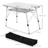 4FT Folding Aluminium Picnic Table Portable Camping BBQ Table Roll Up Top Mesh Layer Rack with Carrying Bag