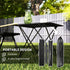 Folding Camping Table, Lightweight Metal Picnic Table with Carry Bag, Foldable Table for Outdoor Camping, Picnic, Hiking, BBQ, Fishing, Black