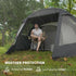 3-4 Man Tunnel Tent, Two Room Camping Tent with Windows, Portable Carry Bag, for Fishing, Hiking, Sports, Festival - Black