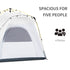 4 Person Automatic Camping Tent, Outdoor Pop Up Tent, Portable Backpacking Dome Shelter, Light Grey