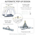 4 Person Automatic Camping Tent, Outdoor Pop Up Tent, Portable Backpacking Dome Shelter, Light Grey