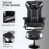 Reclining Chair and Stool Set, Recliner Chair with Headrest, Gaming Chair with Lumbar Support, Pedestal Base for Home Office, Grey Bargain Clearance Centre