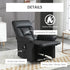 Power Lift Chair Armchair for the Elderly, PU Leather Recliner Chair with Extended Footrest, Remote Control and Side Pocket, Black