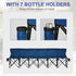 6 Seater Folding Camping Chair with Cup Holder & Carry Bag - Blue