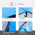 2-3 Man Tunnel Tent with Vestibule, Weather-Resistant Camping Tent with Air Vents for Fishing Hiking, Light Blue & Grey