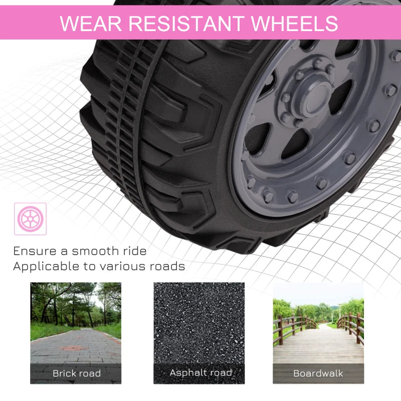 6V Kids Electric Ride on Car Toddlers Quad Bike All Terrain Vehicle Toy With Music for 18-36 months Pink