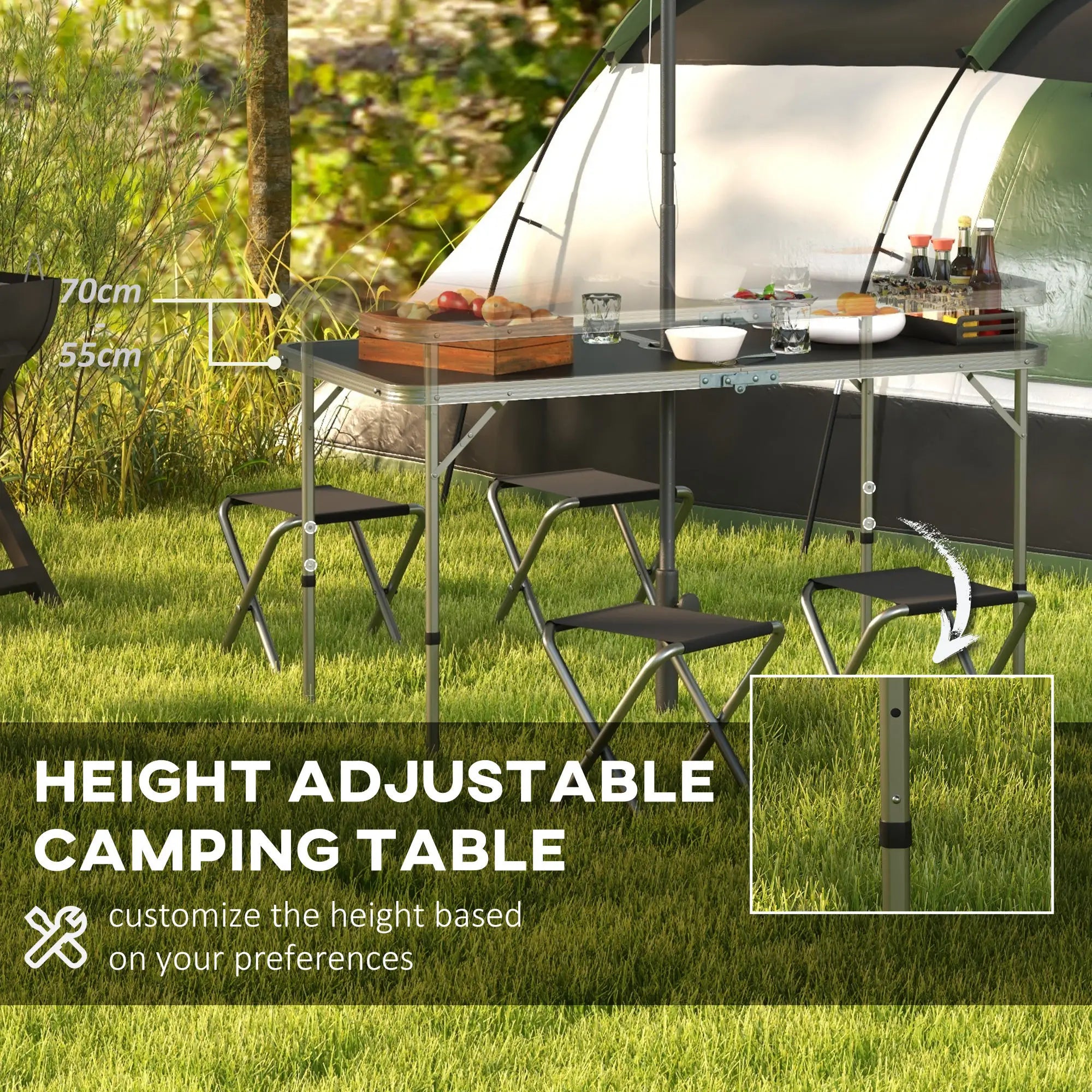 Four-Person Foldable Aluminium Picnic Set
