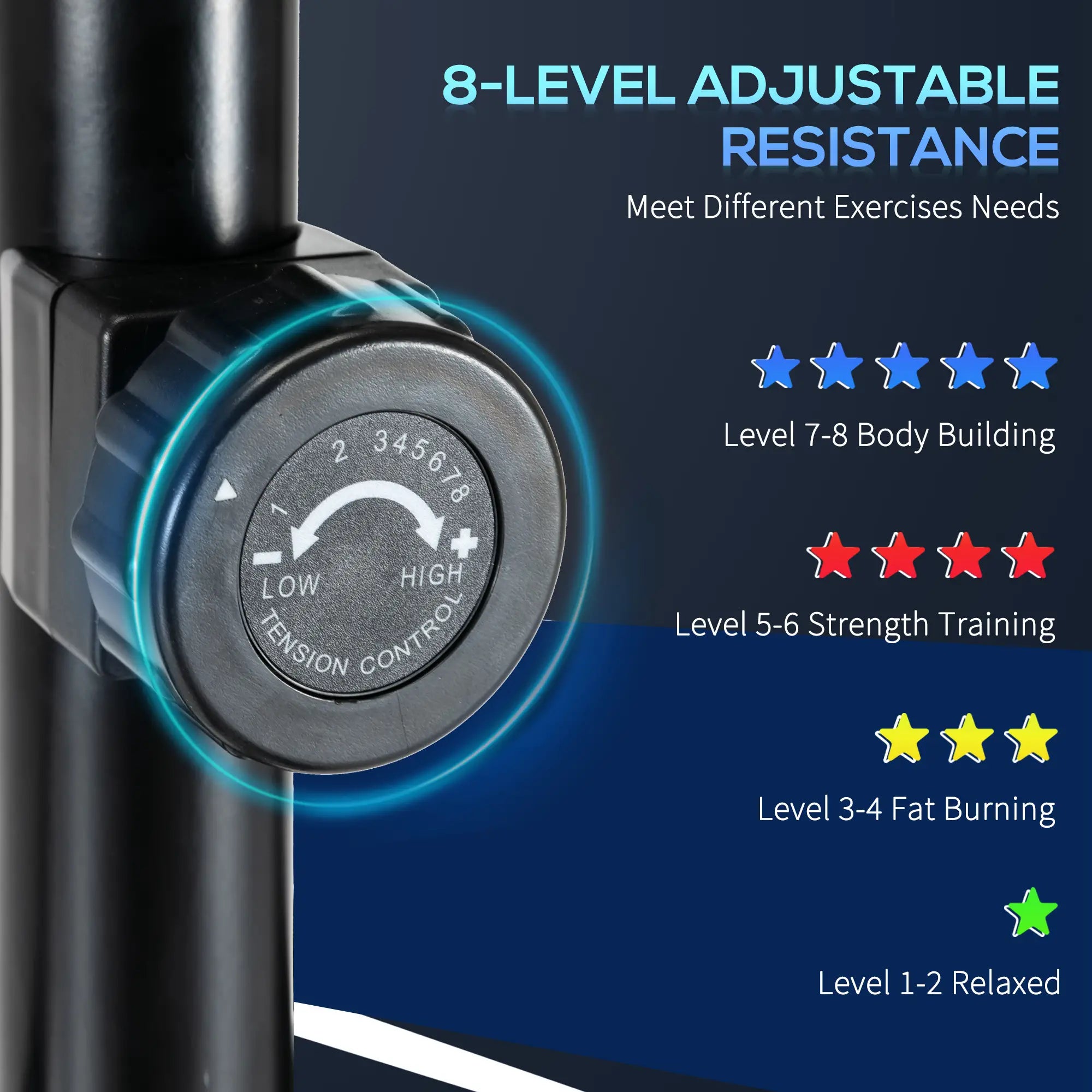Elliptical Cross Trainer, Home Cardio Workout Machine with Eight Level Magnetic Resistance, LCD Monitor, Heart Rate Sensor, Two Wheels