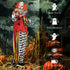 173 cm Life Size Halloween Animated Standing Clown & Hammer with Red Light Up Eyes, Sound Activated Moving Arms & Head, Scary Clown Halloween Decorations, Battery Operated, Indoor Party Props