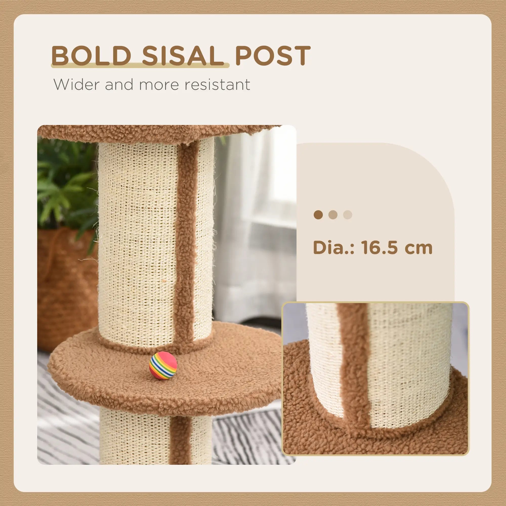 91cm Cat Tower Scratching Posts Cat Tree for Indoor Cats Kitten Activity Centre Brown