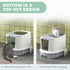 Cat Litter Box with Lid, Scoop, Deodorisation Bags, Top Entry