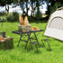 3 ft Folding Camping Table w/ Adjustable Heights, Portable Lightweight Outdoor Folding Picnic Table with Metal Mesh Desktop & Aluminium Legs for Picnic, Garden, Party, Black