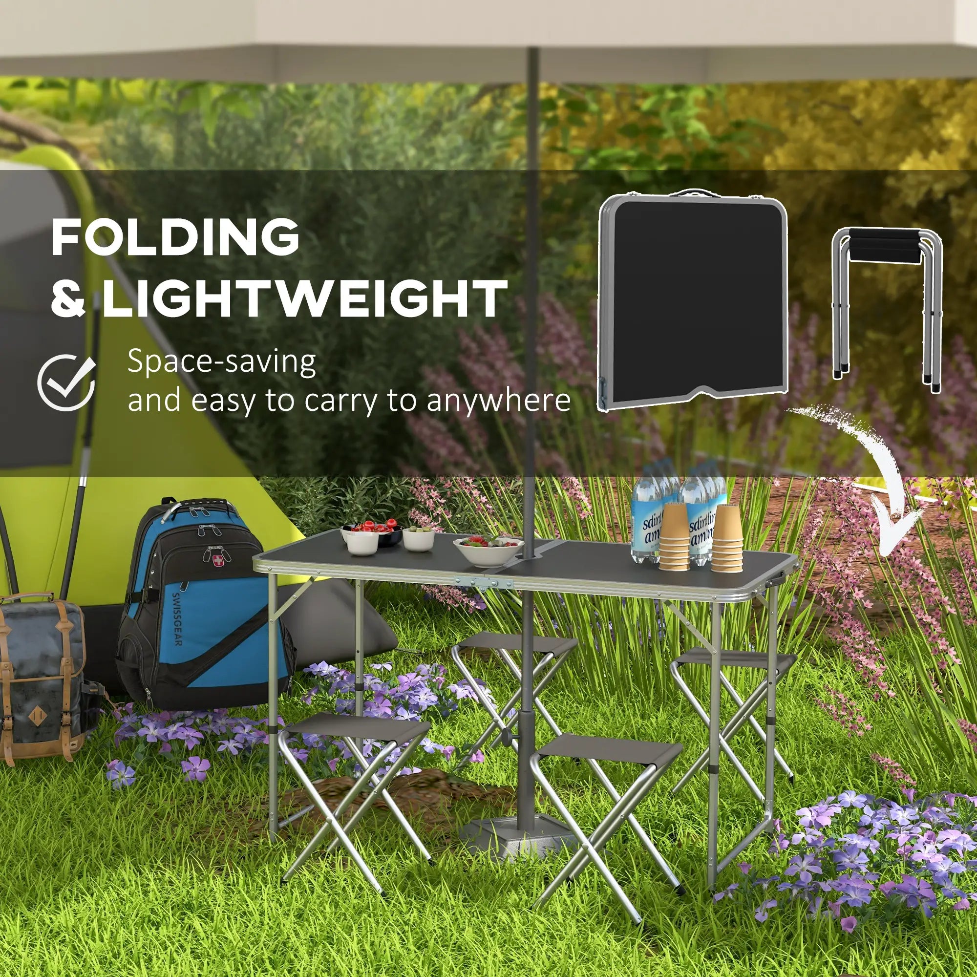 Four-Person Foldable Aluminium Picnic Set