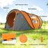 4 Person Pop-up Camping Tent Family Tent with Ground Sheet, 4 Windows and Portable Carry Bag for Beach Outdoor Trip, Orange