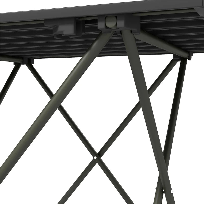 Folding Camping Table, Lightweight Metal Picnic Table with Carry Bag, Foldable Table for Outdoor Camping, Picnic, Hiking, BBQ, Fishing, Black